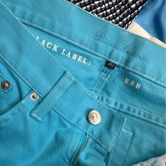 Ralph Lauren Black Label Turquoise Crystal Big Pony Cropped 888 Jean - Picture 5 of 17